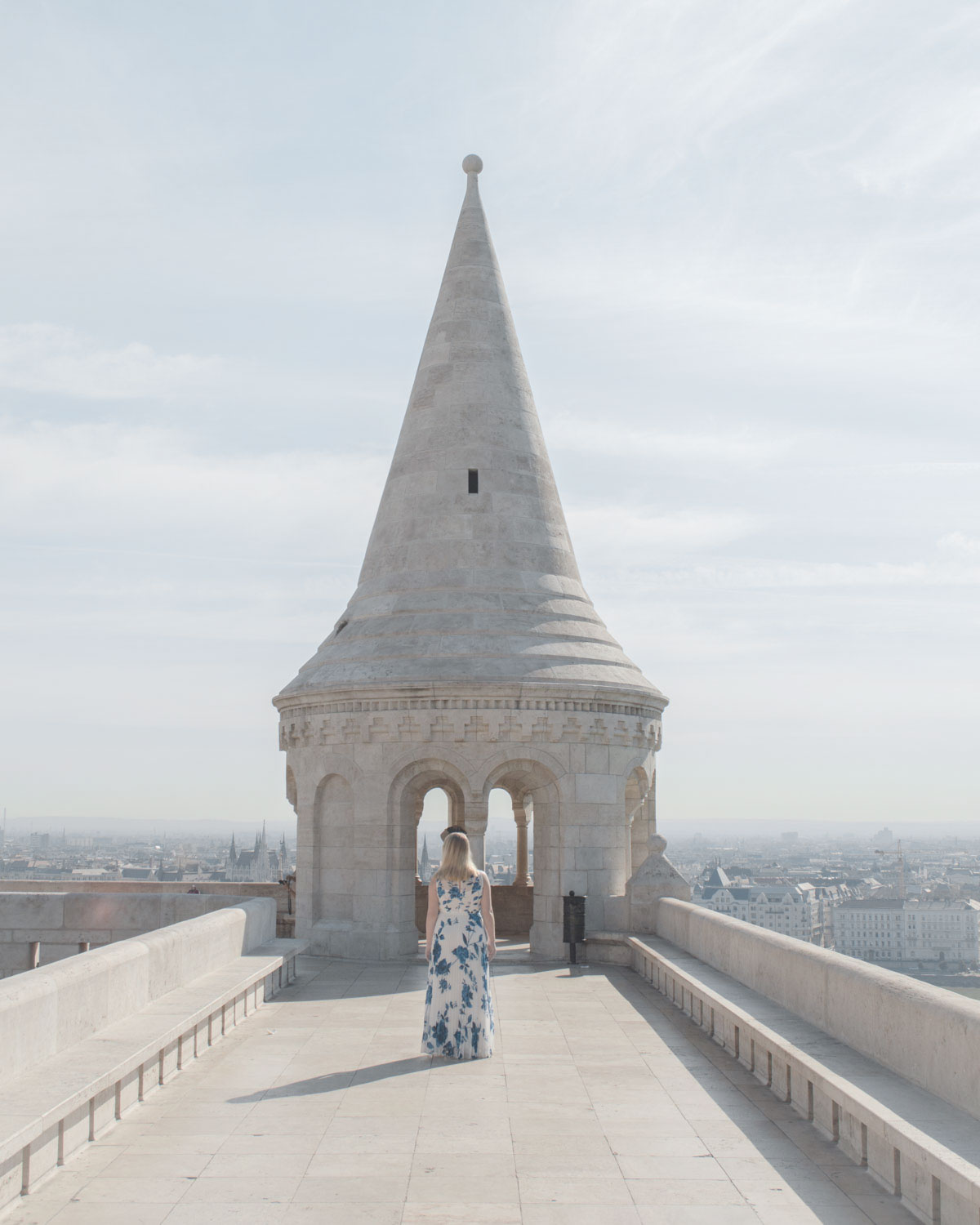 Woman at Fisherman's Bastion in Budapest, Hungary